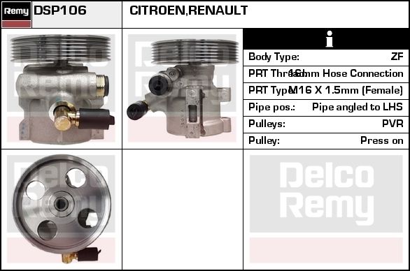 DELCO REMY Hydrauliikkapumppu, ohjaus DSP1201